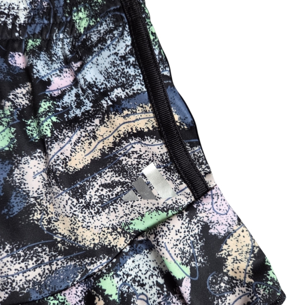 adidas Black Ruffle Skirt with Pastel Splash Print Girls 6 - Picture 3 of 5